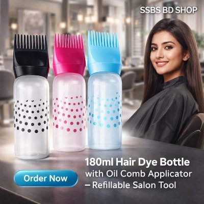 Picture of 180ml Hair Dye Bottle with Oil Comb Applicator – Refillable Salon Tool