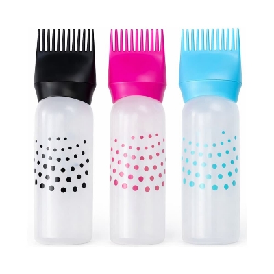 Picture of 180ml Hair Dye Bottle with Oil Comb Applicator – Refillable Salon Tool