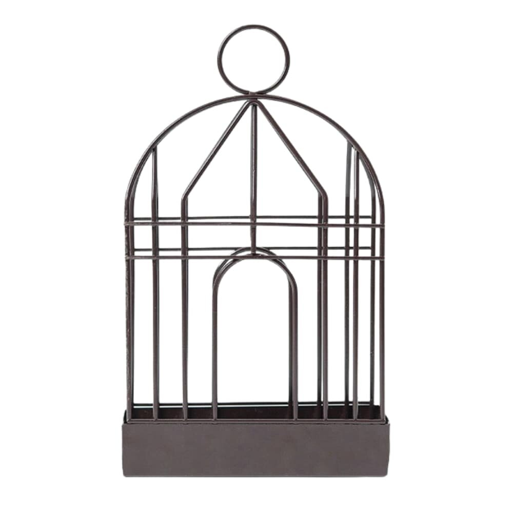 Picture of Iron Birdcage Mosquito Coil Holder with Cover & Handle Black