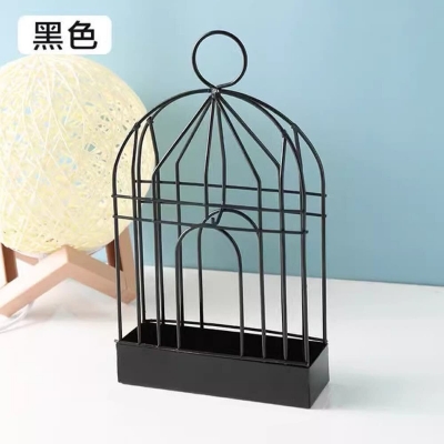 Picture of Iron Birdcage Mosquito Coil Holder with Cover & Handle Black