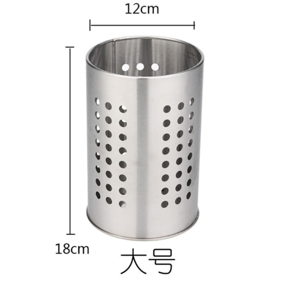 Picture of Stainless Steel Kitchen Utensil Holder with Drain Holes - Multicolor