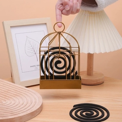 Picture of Iron Birdcage Mosquito Coil Holder with Cover & Handle