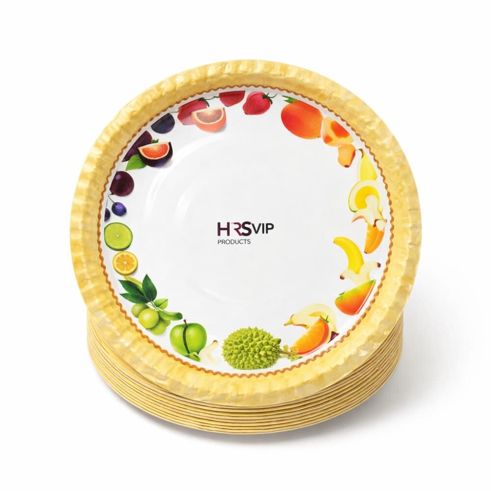 Picture of Disposable 300gsm Paper Plate One Time Party Plates 12 Inch – 50pcs (Fruit Design) 