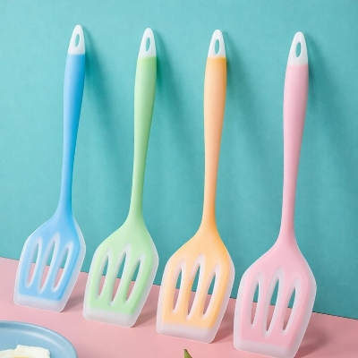 Picture of 31cm Food Grade Silicone Non-Stick Cooking Spoon – Heat Resistant Kitchen Spatula - Multicolor