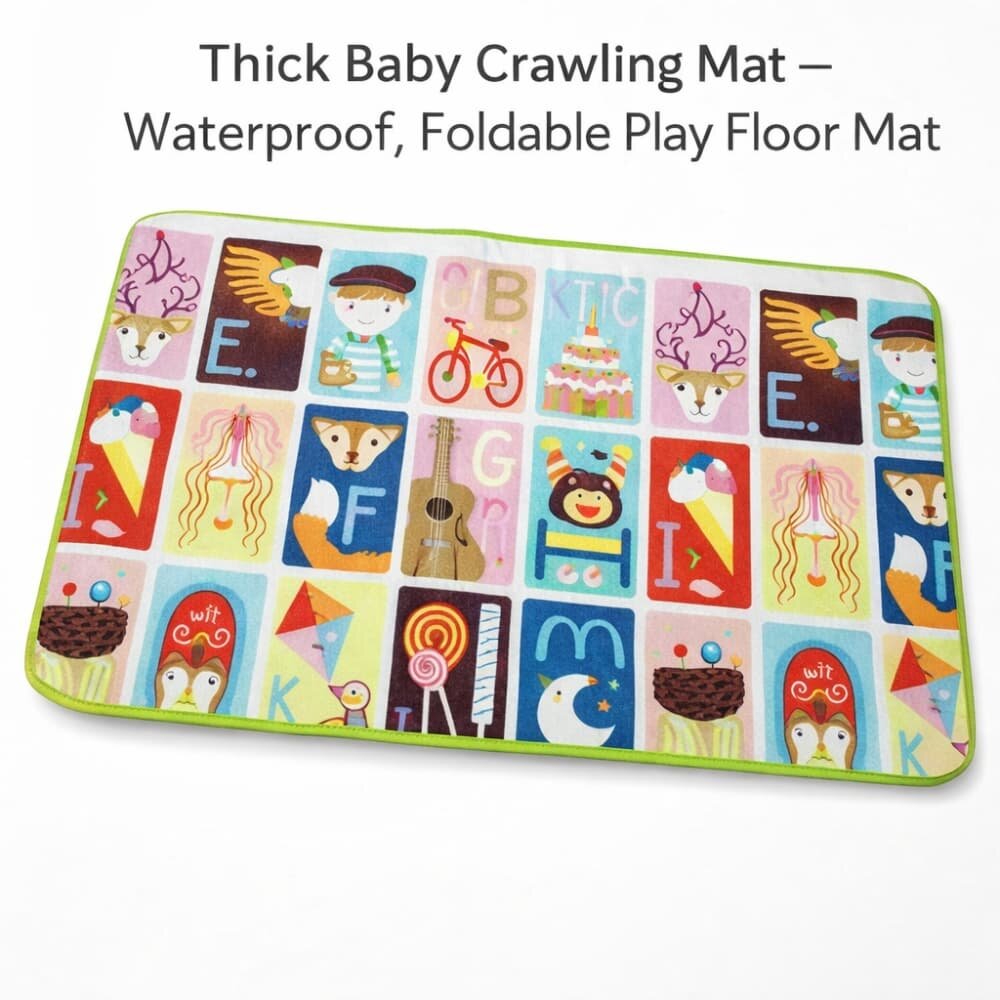 Picture of Thick Baby Crawling Mat – Waterproof, Foldable Play Floor Mat - Multicolor