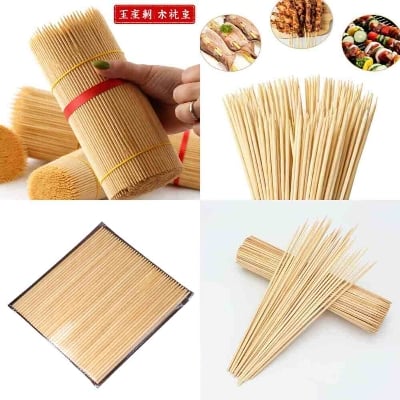 Picture of Bamboo BBQ Skewers 8 Inch 200pcs Kabab Grill Sticks - Multicolor