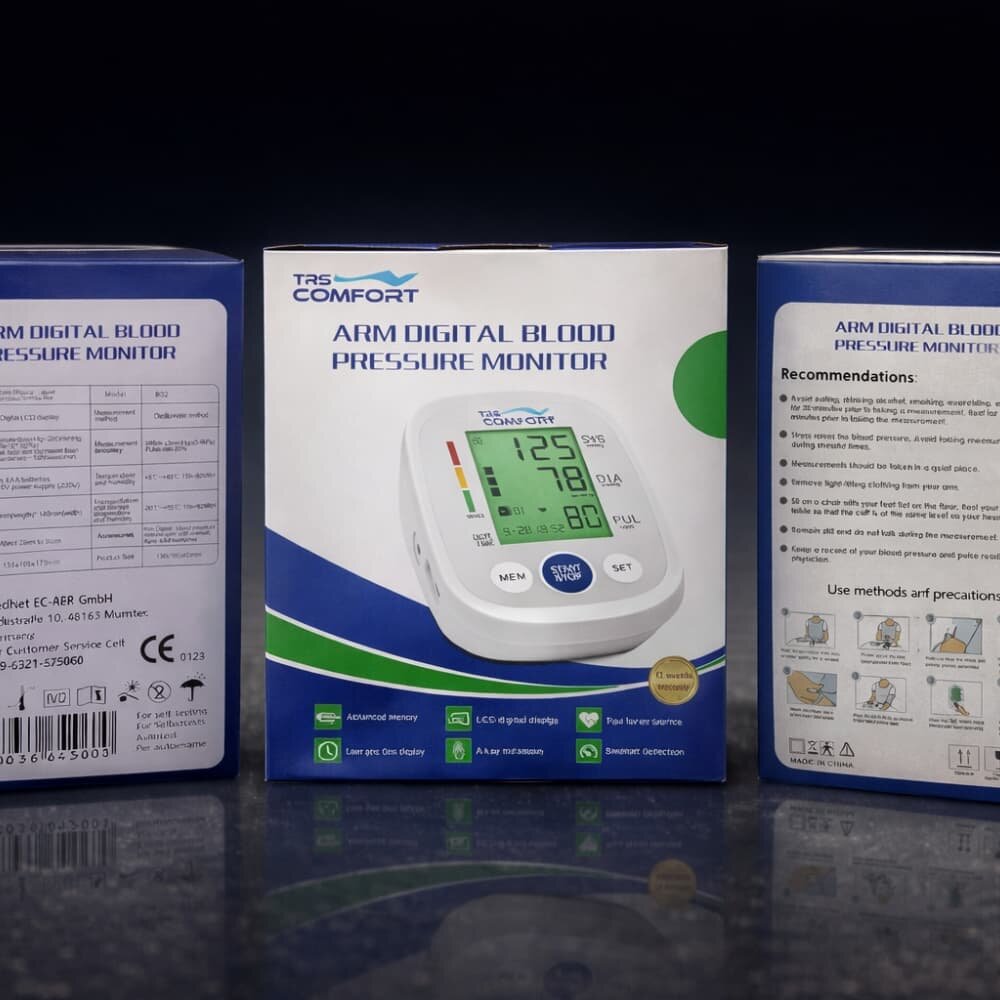 Picture of Voice Talking Digital Blood Pressure Monitor with Charger - Multicolor
