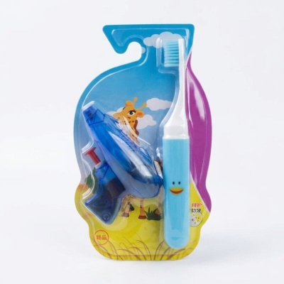 Picture of China Kids Folding Toothbrush & Water Gun Set: Soft Gum Protection for 3-12 Years Blue 1Pcs - Multicolor