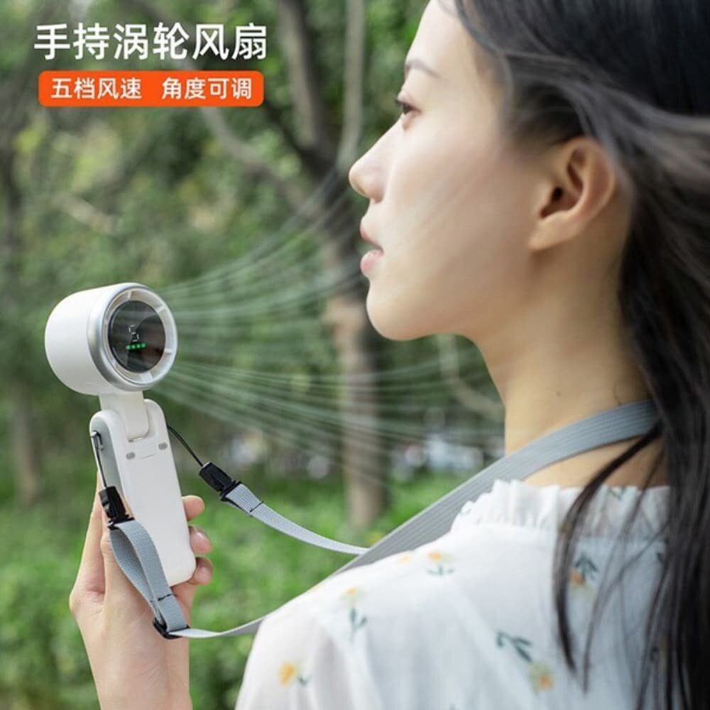 Picture of N607 Turbo High-Speed Handheld Fan with Digital Display - Multicolor