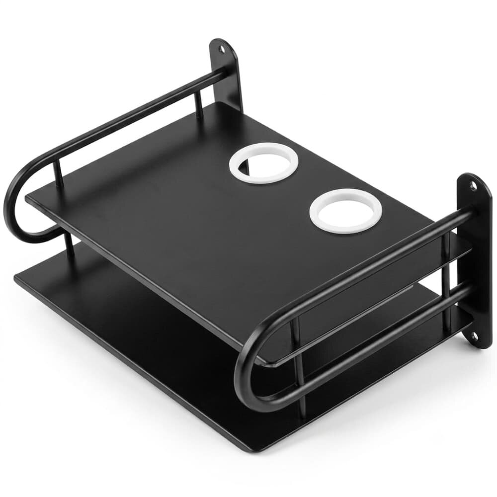 Picture of Z-Color Black Metal WiFi Router & TV Box Wall Shelf with Cable Organizer - Multicolor