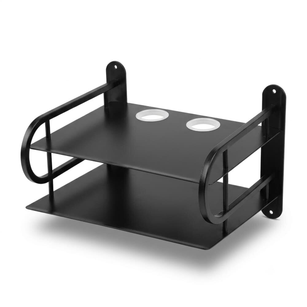 Picture of Z-Color Black Metal WiFi Router & TV Box Wall Shelf with Cable Organizer - Multicolor