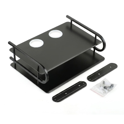 Picture of Z-Color Black Metal WiFi Router & TV Box Wall Shelf with Cable Organizer - Multicolor