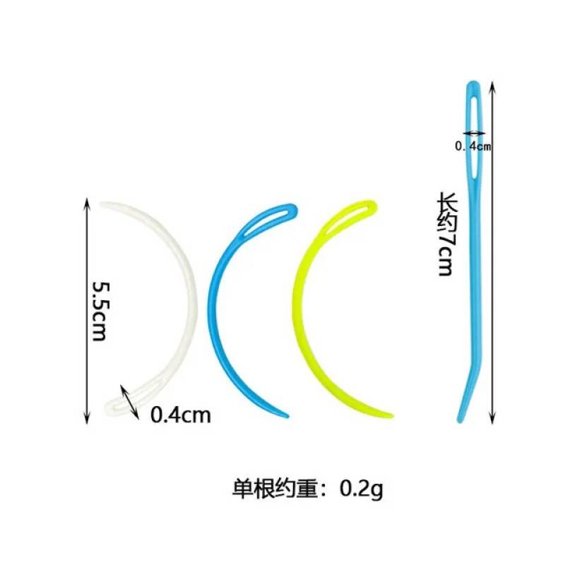 Picture of [11TK Deal] Roll over image to zoom in Egurs 06 Pieces Large Eye Plastic Sewing Needles Bend Plastic Yarn Needles Colorful Plastic Needles for DIY Sewing Handmade Crafts White