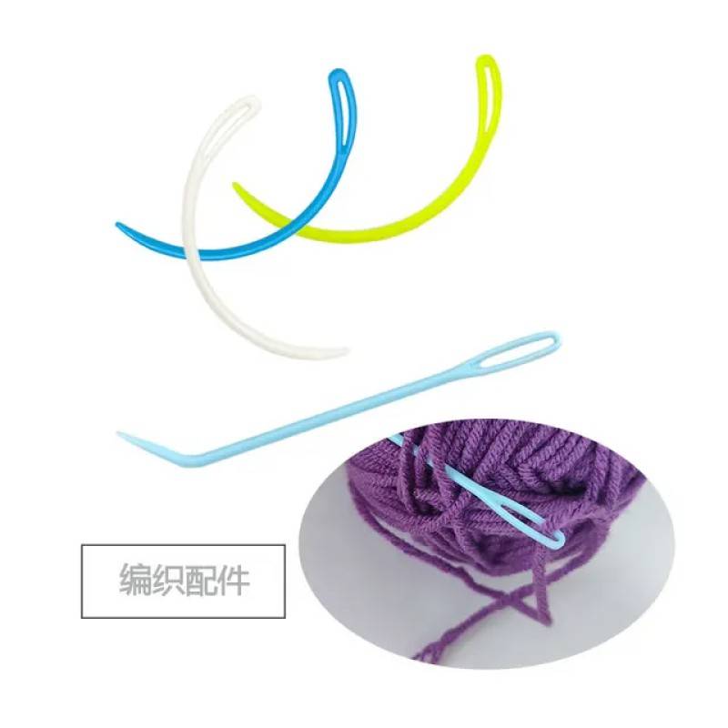 Picture of [11TK Deal] Roll over image to zoom in Egurs 06 Pieces Large Eye Plastic Sewing Needles Bend Plastic Yarn Needles Colorful Plastic Needles for DIY Sewing Handmade Crafts White