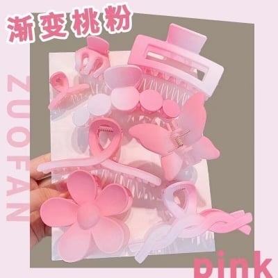Picture of 8 Piece  Korean Matte Claw Clip Plastic Hair Clips for Women Girls Daily Styling Alligator Clips Simple Design
