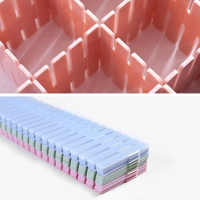 Picture of 4 Pcs Set Plastic Drawer Storage Organizer for Underwear Clothes Drug Cosmetics Desktop Office Kitchen Sundry Free Cutting Rack Board