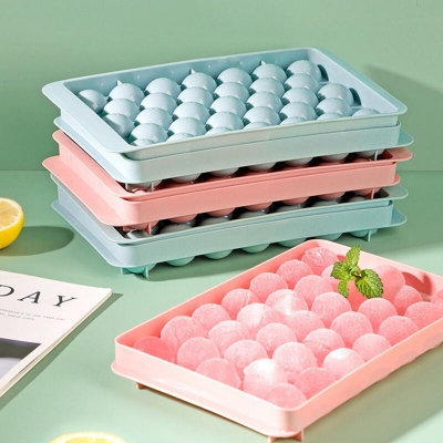 Picture of 1 pcs Creative DIY Ice Cube Mold Food Grade Spherical Ice Tray with Lid Household Ice Tray Ice Cube