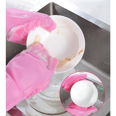 Picture of Magic cleaning kitchen household dishwashers Waterproof cleaning household Silicon Dishwashing Gloves