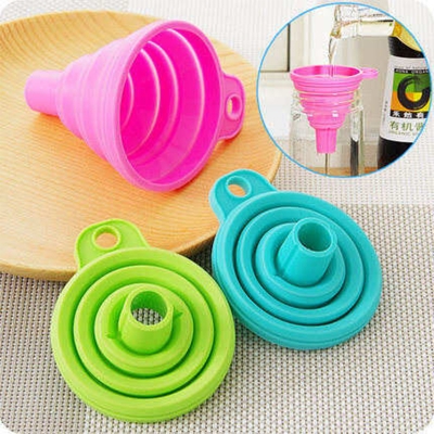 Picture of 3 Pcs set  Silicone funnel Mini telescopic folding funnel Pour oil  funnel