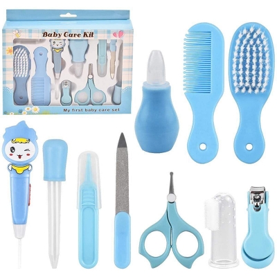 Picture of 10pcs Children Toddler Baby Care Tools Set Nail Trimmer, Comb, Toothbrush & Baby Healthcare Grooming Kit