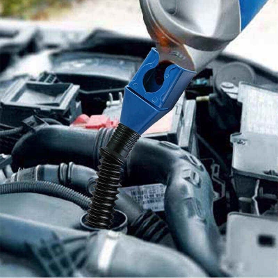 Picture of Flexible Draining Tool Snap Funnel, Universal Plastic Clasp Funnel, Oil Snap for Cars and Motorcycles Car Fuel Funnel Foldable Auto Fuel Funnels Set Engine Oil Refueling Tool