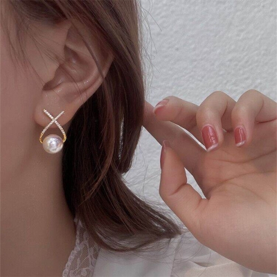 Picture of Cross Stone Earrings for Women Full Rhinestone Earrings