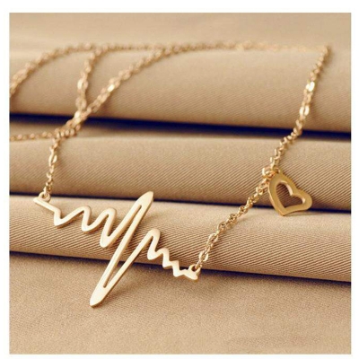 Picture of Whimsical Trendsetter -Upscale Living -Heartbeat Necklace ECG Necklace Delicate Minimalist for girl r women- Inventive Choice