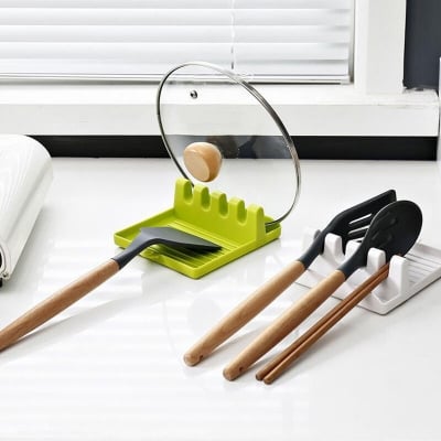 Picture of Kitchen Spoon Holders Pot Lid Rack Pot Lid Cooking Tool Tableware Storage Rack Chopsticks Holder Non-slip Spoons Pad Kitchen Utensil