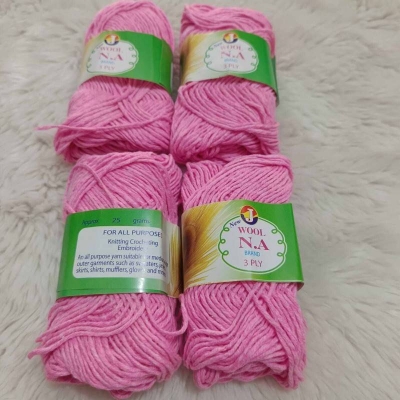 Picture of High Quality Dyed 3 Ply N.A Brand Yarn 25g  Yarn  4 Pices For Crochet Weaving And Knitting-Pink