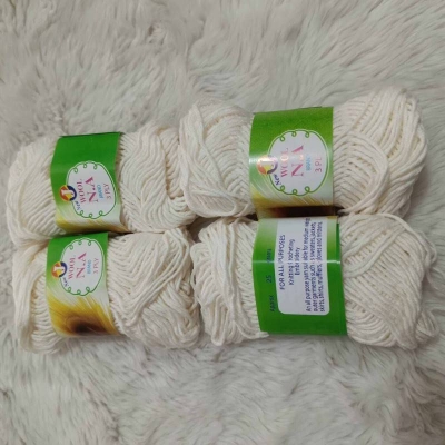 Picture of High Quality Dyed 3 Ply N.A Brand Yarn 25g  Yarn  4 Pices For Crochet Weaving And Knitting-Off White