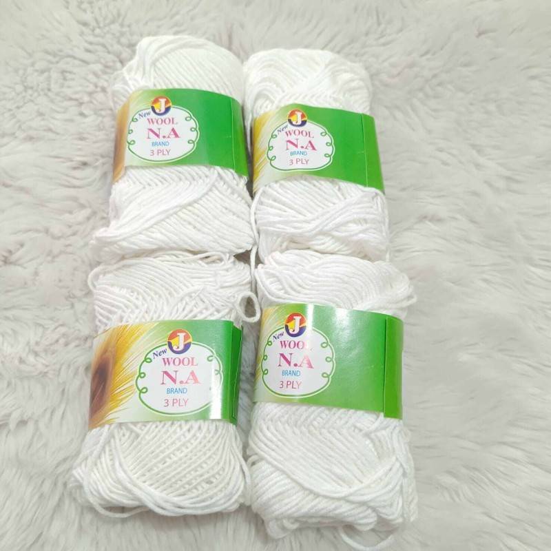 Picture of High Quality Dyed 3 Ply N.A Brand Yarn 25g  Yarn  4 Pices For Crochet Weaving And Knitting-White