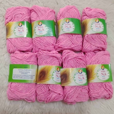 Picture of High Quality Dyed 3 Ply N.A Brand Yarn 25g  Yarn  8 Pices For Crochet Weaving And Knitting-Pink