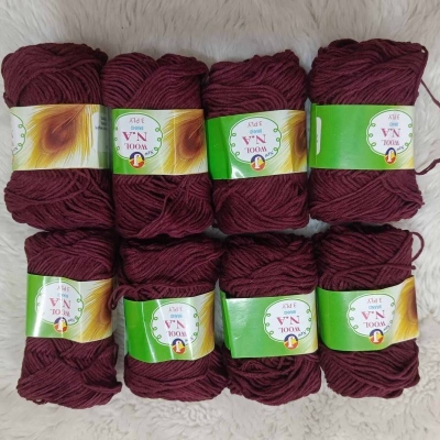 Picture of High Quality Dyed 3 Ply N.A Brand Yarn 25g  Yarn  8 Pices For Crochet Weaving And Knitting-Maroon