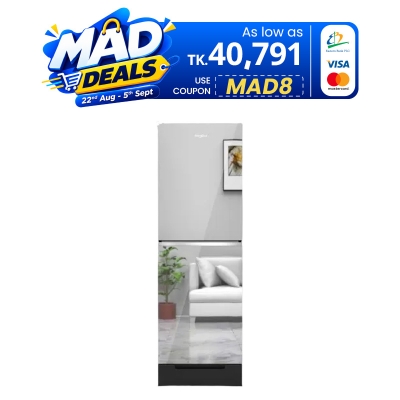 Picture of Whirlpool 278 Liter Glas Door Inverter Refrigerator Fresh Magic Pro Mirror