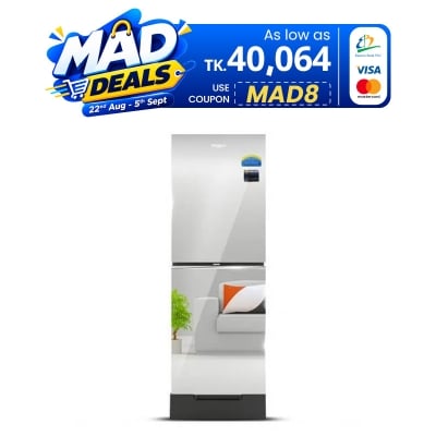 Picture of Whirlpool 236 Liter Glass Door Inverter Frost Refrigerator Freshmagic PRO Mirror