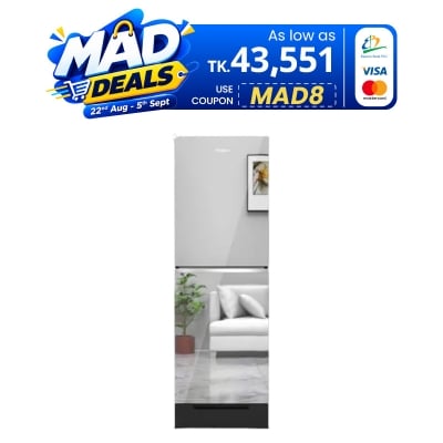 Picture of Whirlpool 278 Liter Glass Door Inverter Frost Refrigerator Freshmagic PRO Mirror