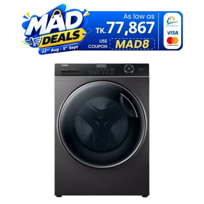 Picture of Haier 10.5 KG AI Direct Motion Washer Dryer Combo (HWD105-B14959S8U1) With Dual Cyclone Technology Dark Jade Silver