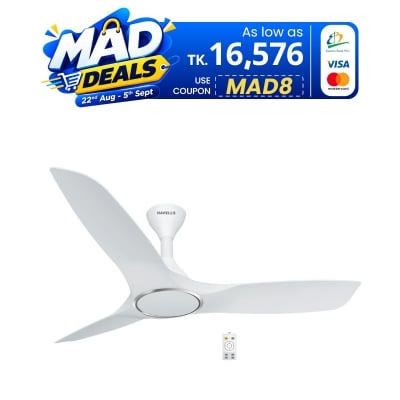 Picture of Havells Stealth Air Ceiling fan, Color: Pearl White, Size: 1200mm/ 48 inch, BLDC Technology, with Remote, Made in INDIA Pearl White