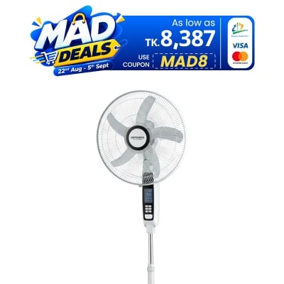 Picture of Defender 5968HRSW 18 inch Full Stand Rechargeable fan with Remote and Digital Display, Dual Battery 6v 4.5Ah