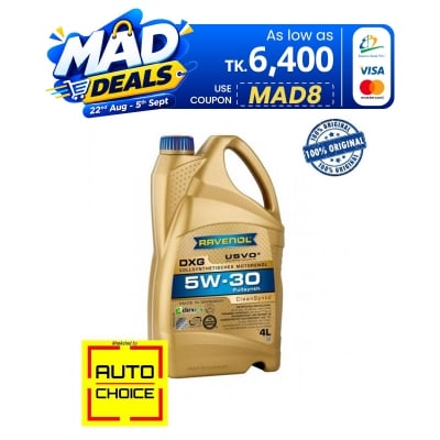 Picture of RAVENOL DXG SAE 5W-30 Full Synthetic Engine oil for Car - 4L