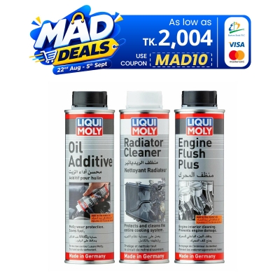 Picture of LIQUI MOLY OIL ADDITIVE MOS2 + ENGINE FLUSH PLUS + RADIATOR FLUSH