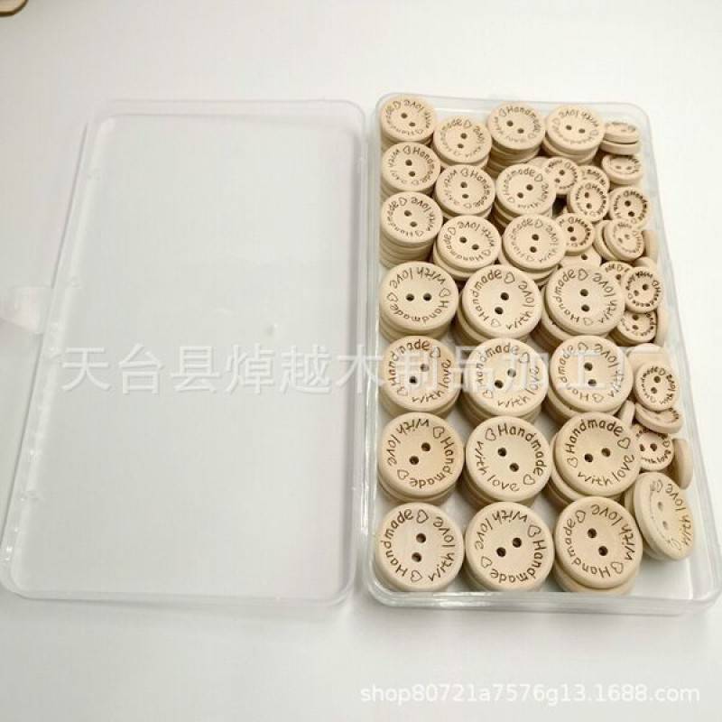 Picture of 15 PCS Wooden Buttons, Handmade Buttons Wooden Craft Buttons Round 2 Hole Buttons DIY Buttons Wood Sewing Buttons Natural Wooden Buttons for Sewing Cardigans Knitting Baby Sweaters 15mm 20mm 25mm
