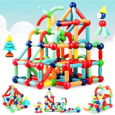 Picture of Magnetic Balls and Rods Set 42 PCS Magnet Building Sticks Set, Educational Magnetic Building Blocks, STEM Stacking Construction Sticks Games Toys for Age 3+ Kids Toddlers Boys Girls