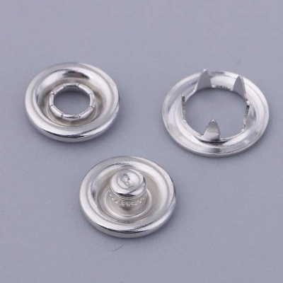 Picture of 12 Sets Prong Brass Press Studs Open Ring No Sew Snaps Buttons Fasteners Handmade Craft