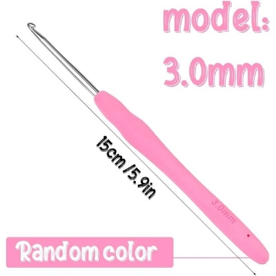 Picture of Crochet Hook, 2.5 mm,3.0 mmErgonomic Crochet Hook, Crochet Needles, Ergonomic Handle Crochet Hook, Knitting Needles with Soft Handle Beginners and Experienced Crochet Hobbyists (2.5 mm,3.0mm)