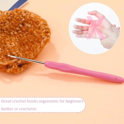Picture of Crochet Hook, 2.5 mm,3.0 mmErgonomic Crochet Hook, Crochet Needles, Ergonomic Handle Crochet Hook, Knitting Needles with Soft Handle Beginners and Experienced Crochet Hobbyists (2.5 mm,3.0mm)