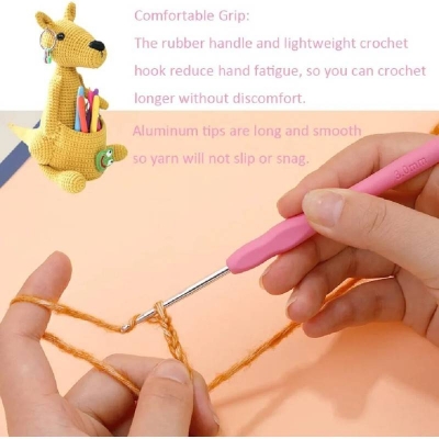 Picture of Crochet Hook, 2.5 mm,3.0 mmErgonomic Crochet Hook, Crochet Needles, Ergonomic Handle Crochet Hook, Knitting Needles with Soft Handle Beginners and Experienced Crochet Hobbyists (2.5 mm,3.0mm)
