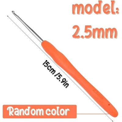 Picture of Crochet Hook, 2.5 mm,3.0 mmErgonomic Crochet Hook, Crochet Needles, Ergonomic Handle Crochet Hook, Knitting Needles with Soft Handle Beginners and Experienced Crochet Hobbyists (2.5 mm,3.0mm)