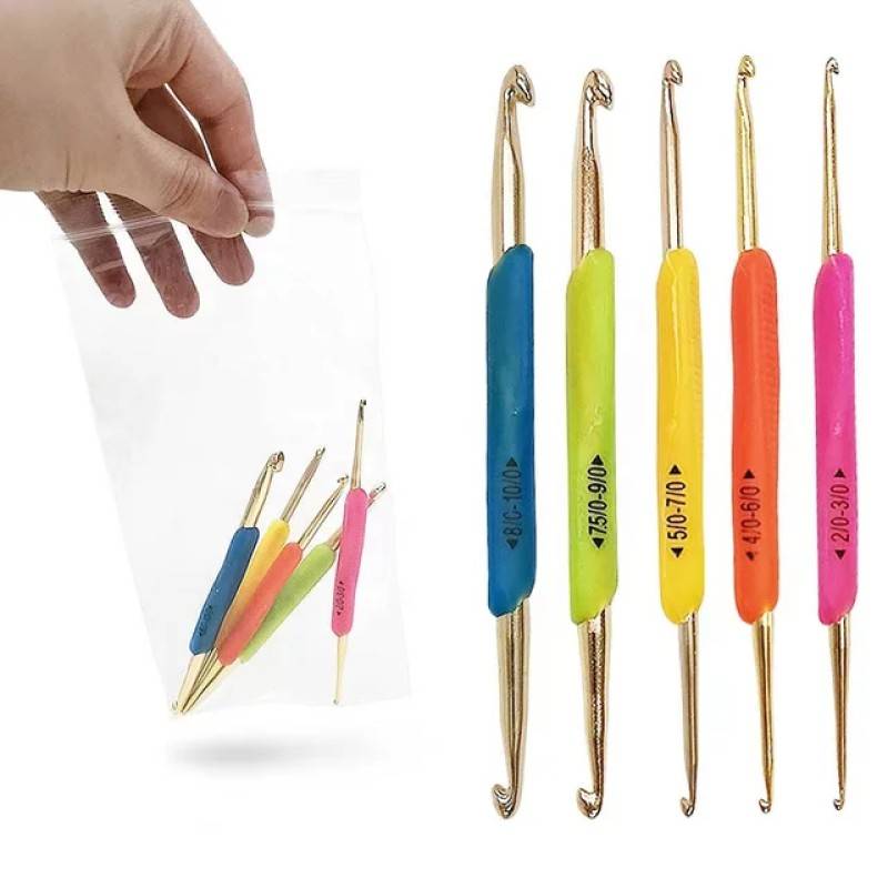 Picture of Double Side Crochet Hook For Knitting - 2/0 To 10/0 - 5 Pcs Set