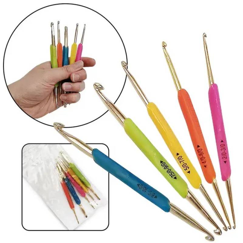 Picture of Double Side Crochet Hook For Knitting - 2/0 To 10/0 - 5 Pcs Set